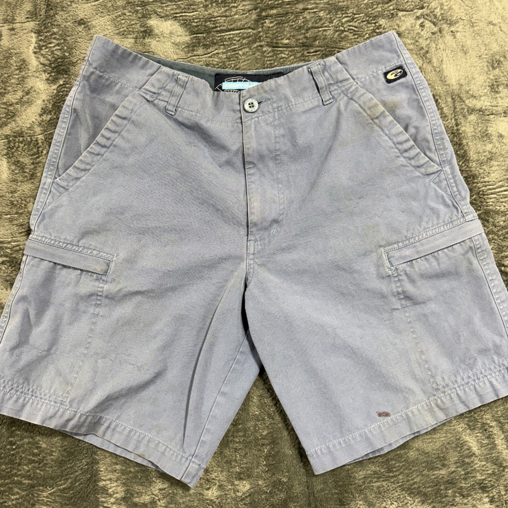 Point Zero Cargo Shorts Mens 33 Blue Cotton Canvas Vintage Utility